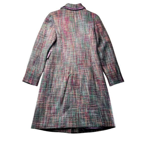 Apostrophe Blend Tweed Long Coat Gossip Girl Blair Waldorf Y2K size 2 xs Purple - Picture 5 of 6